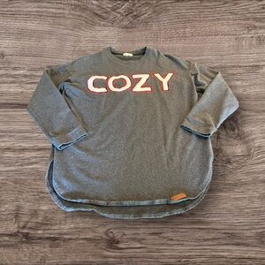 Marleylilly Women’s COZY Grey Sweatshirt Sherpa Plaid Size Large/XL